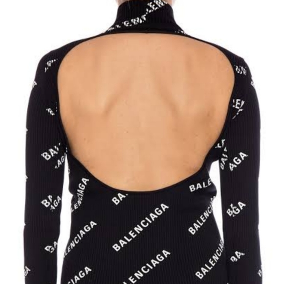Balenciaga Turtleneck Ribbed Sweater Open Back M - Picture 4 of 15